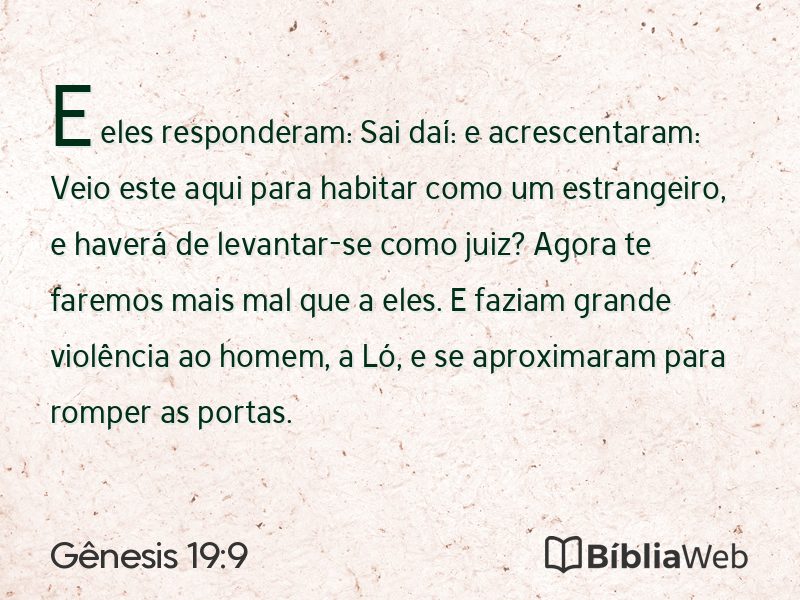 Gênesis 19:9 em imagem para compartilhar