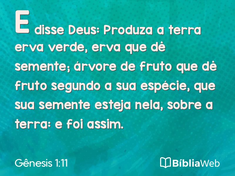 Gênesis 1:11 em imagem para compartilhar