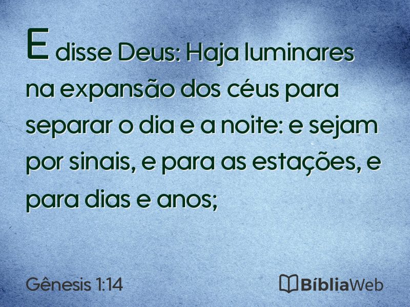 Gênesis 1:14 em imagem para compartilhar