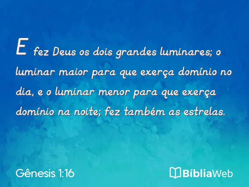 Gênesis 1:16 em imagem para compartilhar