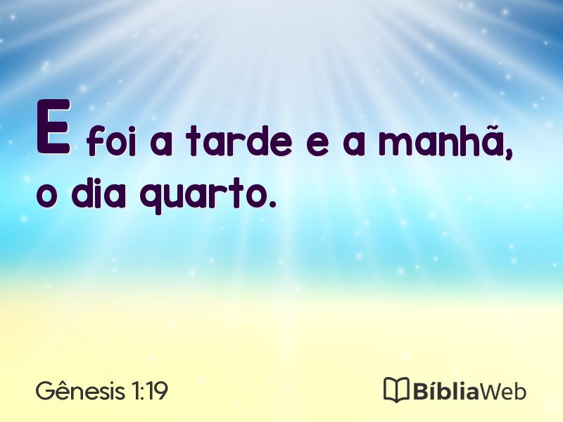 Gênesis 1:19 em imagem para compartilhar