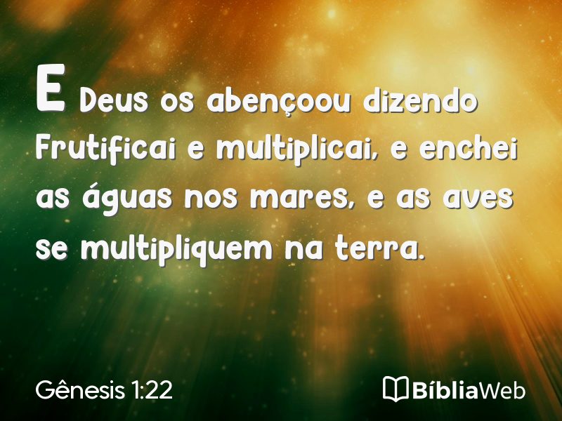 Gênesis 1:22 em imagem para compartilhar
