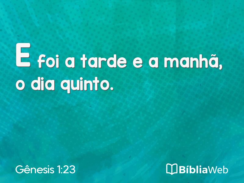 Gênesis 1:23 em imagem para compartilhar