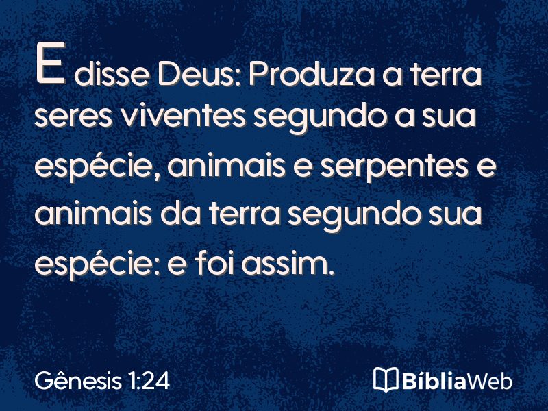 Gênesis 1:24 em imagem para compartilhar