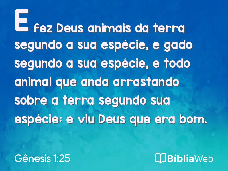 Gênesis 1:25 em imagem para compartilhar
