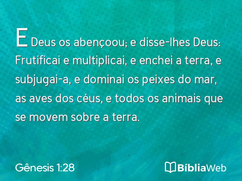 Gênesis 1:28 em imagem para compartilhar