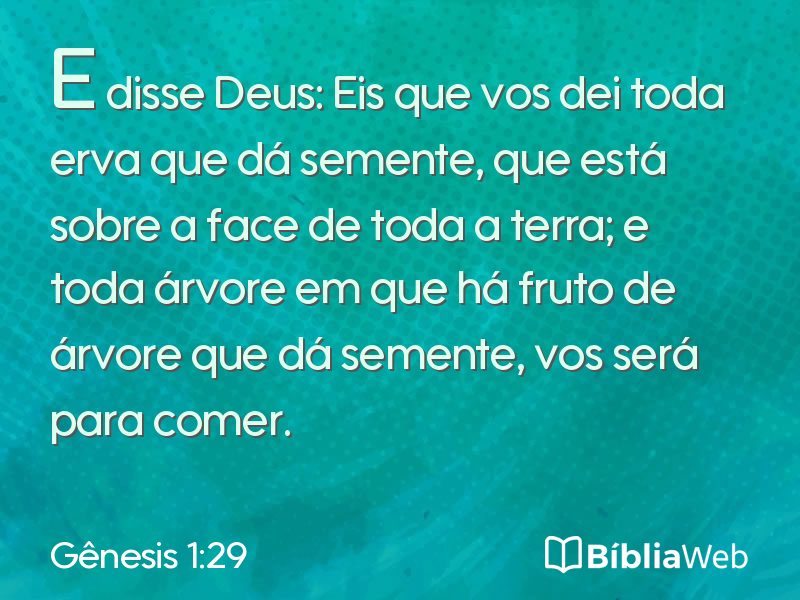 Gênesis 1:29 em imagem para compartilhar