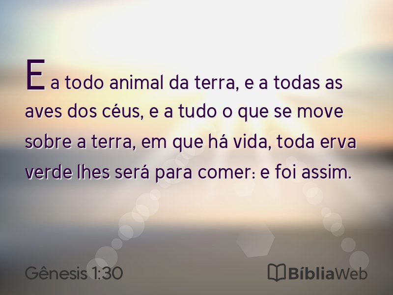Gênesis 1:30 em imagem para compartilhar
