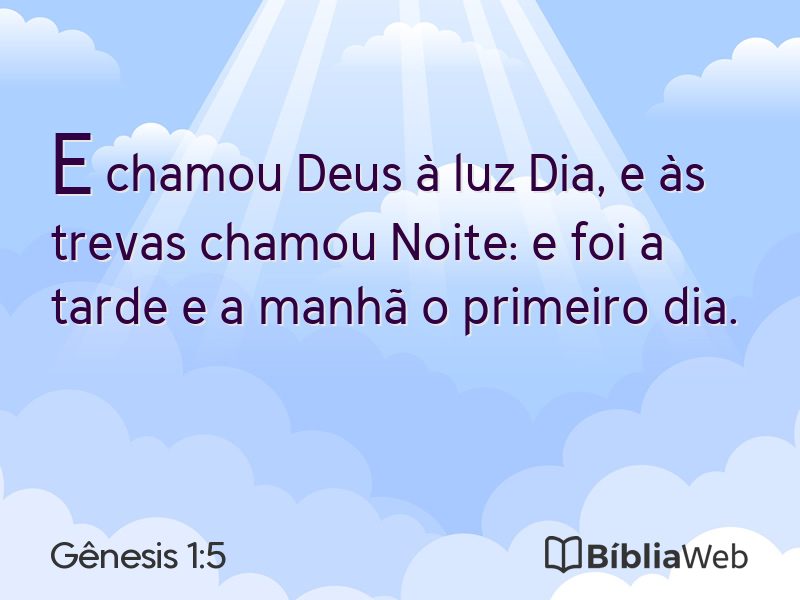 Gênesis 1:5 em imagem para compartilhar
