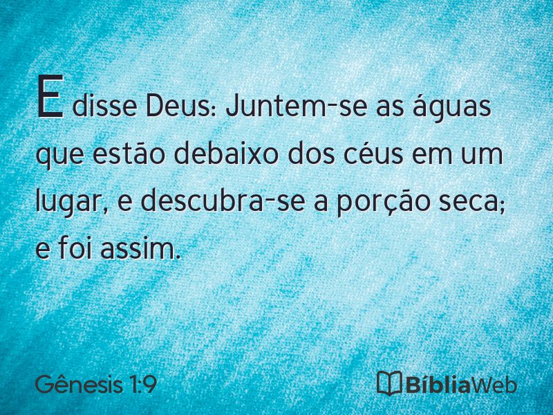 Gênesis 1:9 em imagem para compartilhar