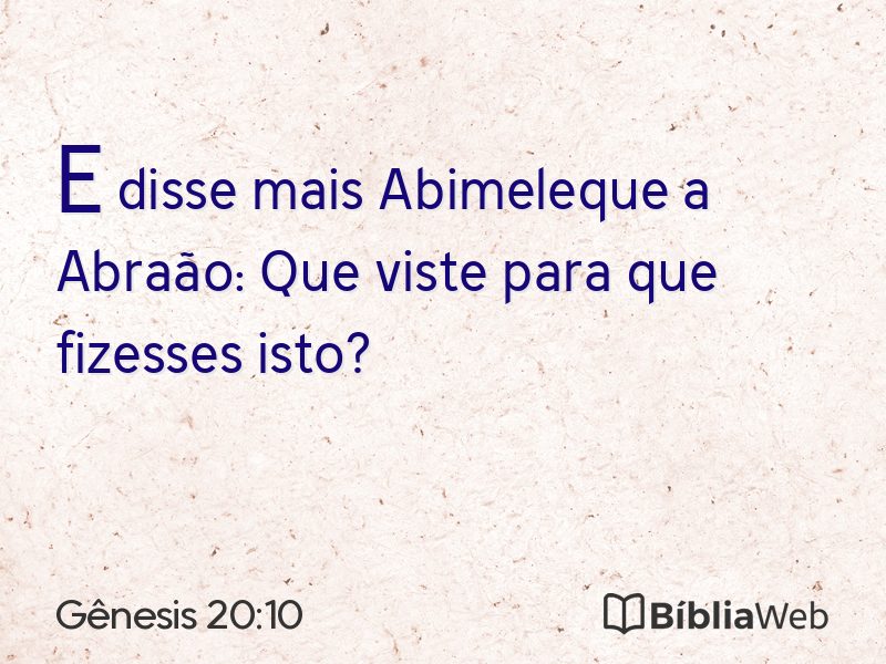 Gênesis 20:10 em imagem para compartilhar