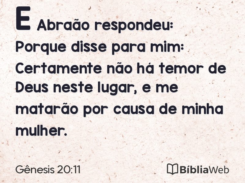 Gênesis 20:11 em imagem para compartilhar