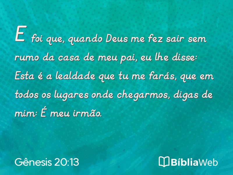 Gênesis 20:13 em imagem para compartilhar