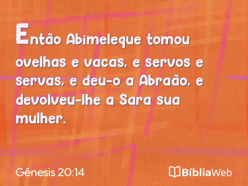 Gênesis 20:14 em imagem para compartilhar