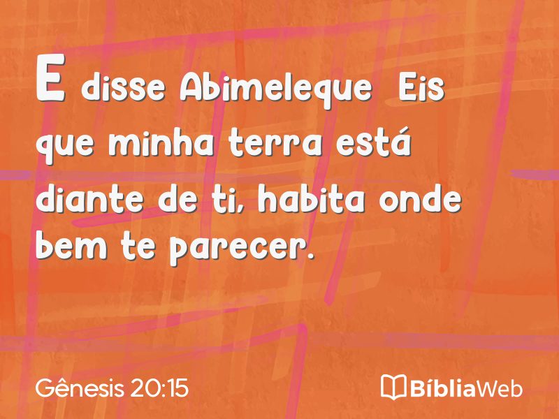 Gênesis 20:15 em imagem para compartilhar