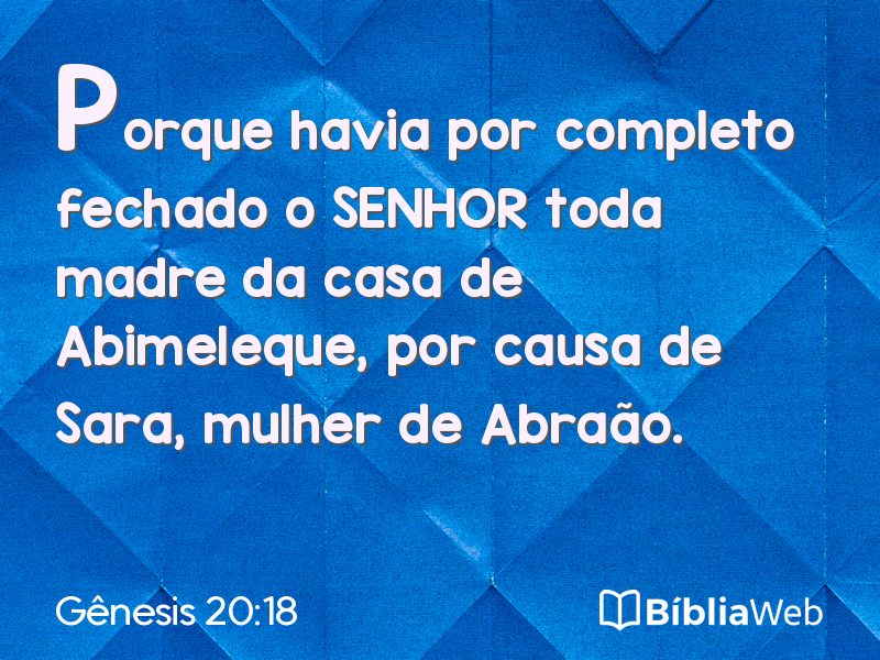 Gênesis 20:18 em imagem para compartilhar
