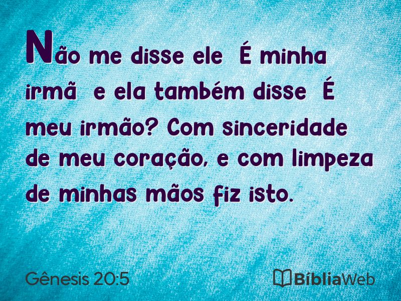 Gênesis 20:5 em imagem para compartilhar