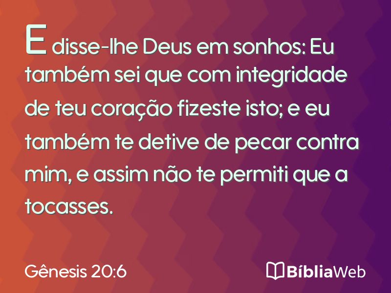 Gênesis 20:6 em imagem para compartilhar