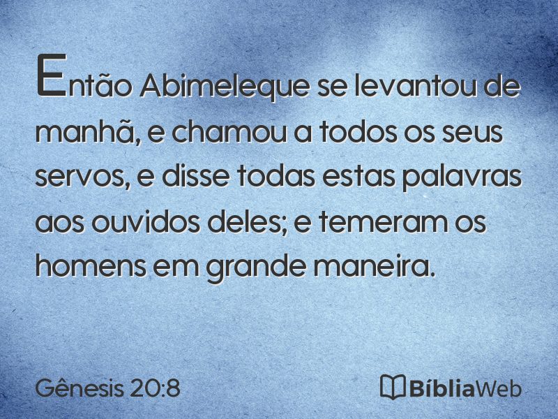 Gênesis 20:8 em imagem para compartilhar