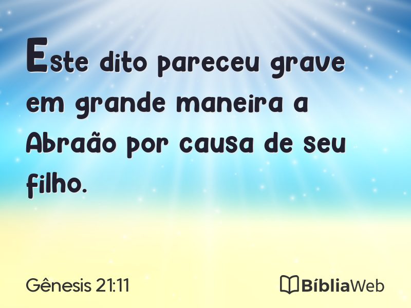 Gênesis 21:11 em imagem para compartilhar