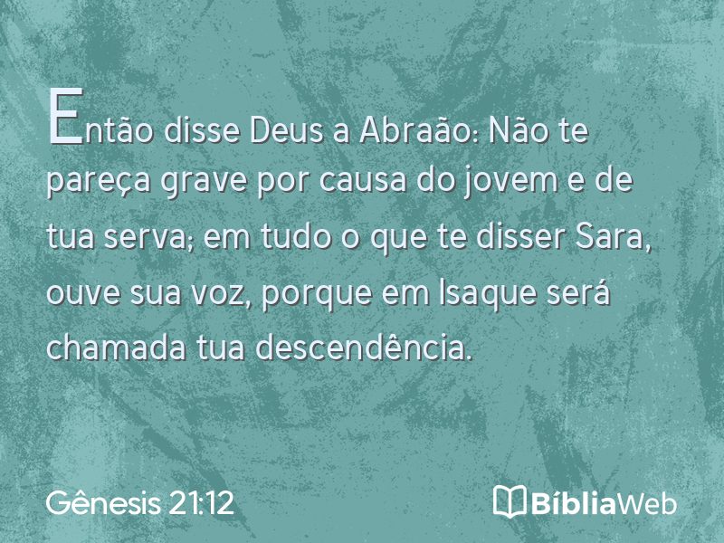 Gênesis 21:12 em imagem para compartilhar