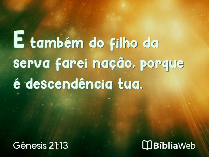 Gênesis 21:13 em imagem para compartilhar