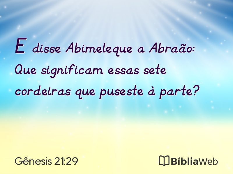 Gênesis 21:29 em imagem para compartilhar
