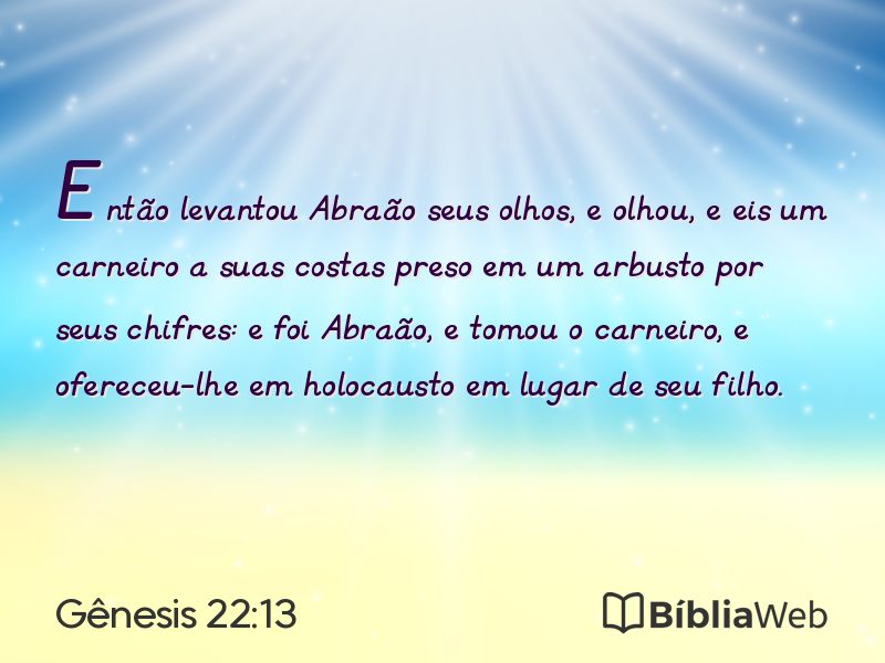 Gênesis 22:13 em imagem para compartilhar
