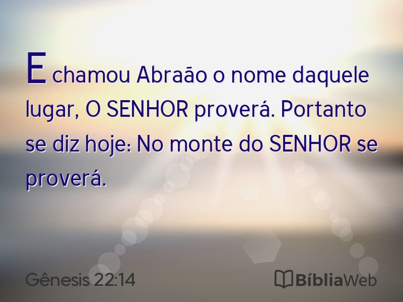 Gênesis 22:14 em imagem para compartilhar
