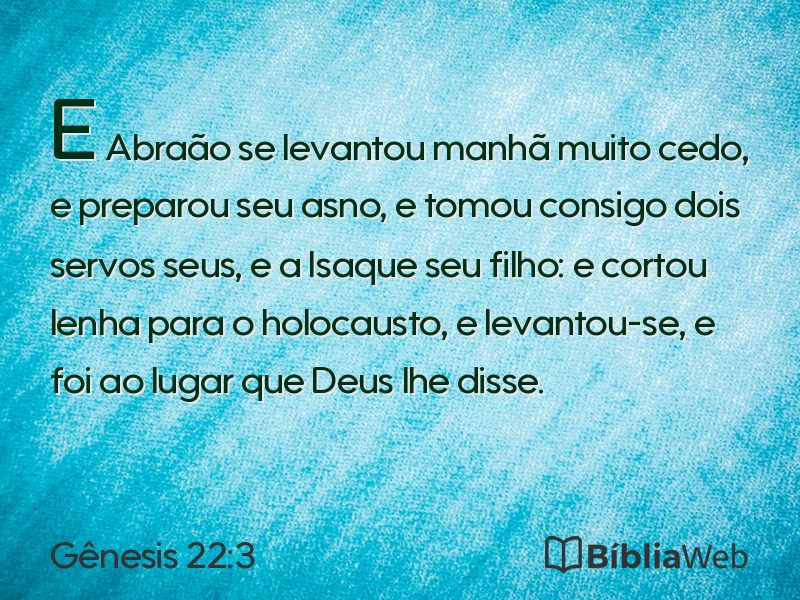 Gênesis 22:3 em imagem para compartilhar