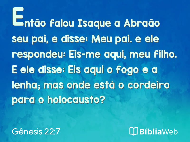 Gênesis 22:7 em imagem para compartilhar