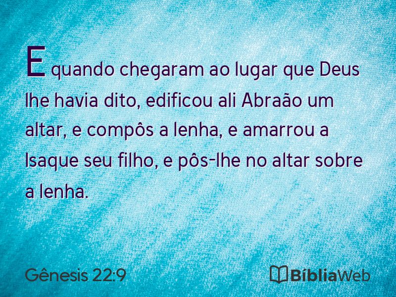 Gênesis 22:9 em imagem para compartilhar