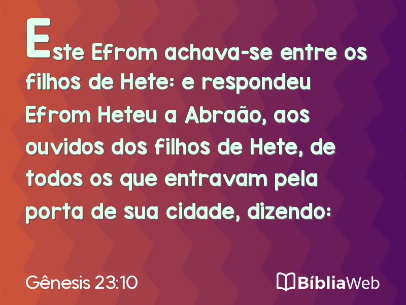 Gênesis 23:10 em imagem para compartilhar