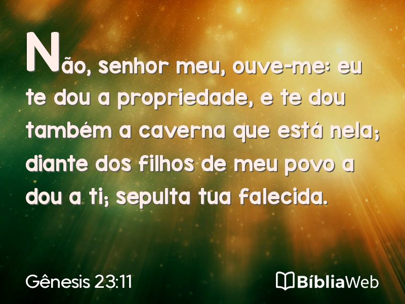 Gênesis 23:11 em imagem para compartilhar