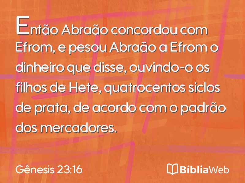 Gênesis 23:16 em imagem para compartilhar