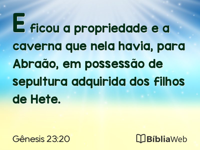 Gênesis 23:20 em imagem para compartilhar