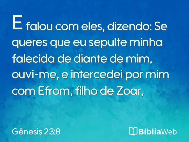 Gênesis 23:8 em imagem para compartilhar