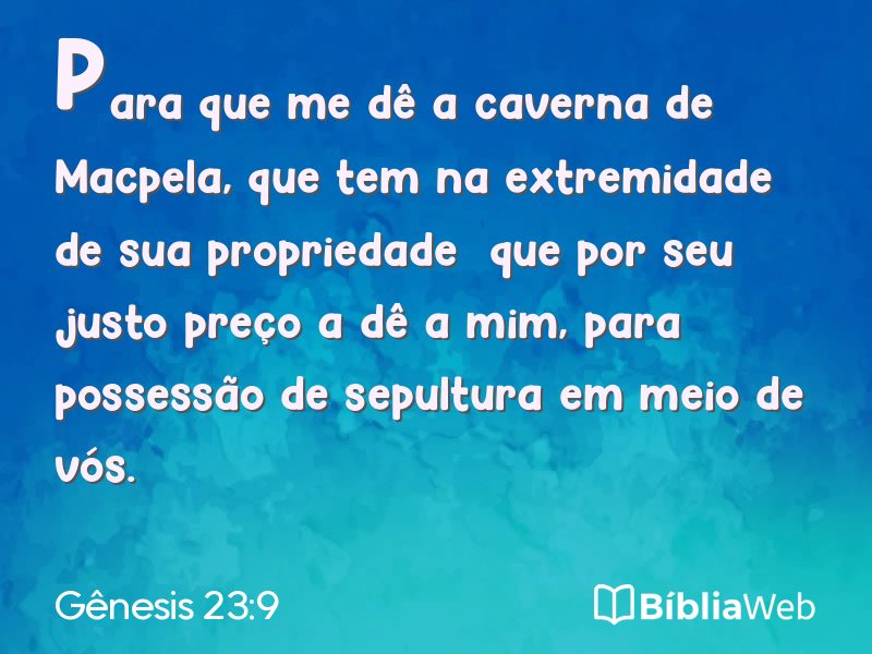 Gênesis 23:9 em imagem para compartilhar