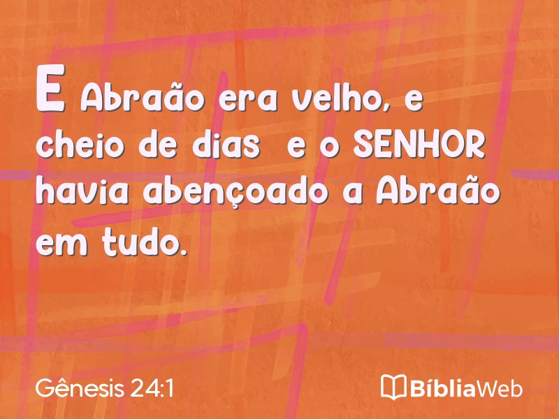 Gênesis 24:1 em imagem para compartilhar