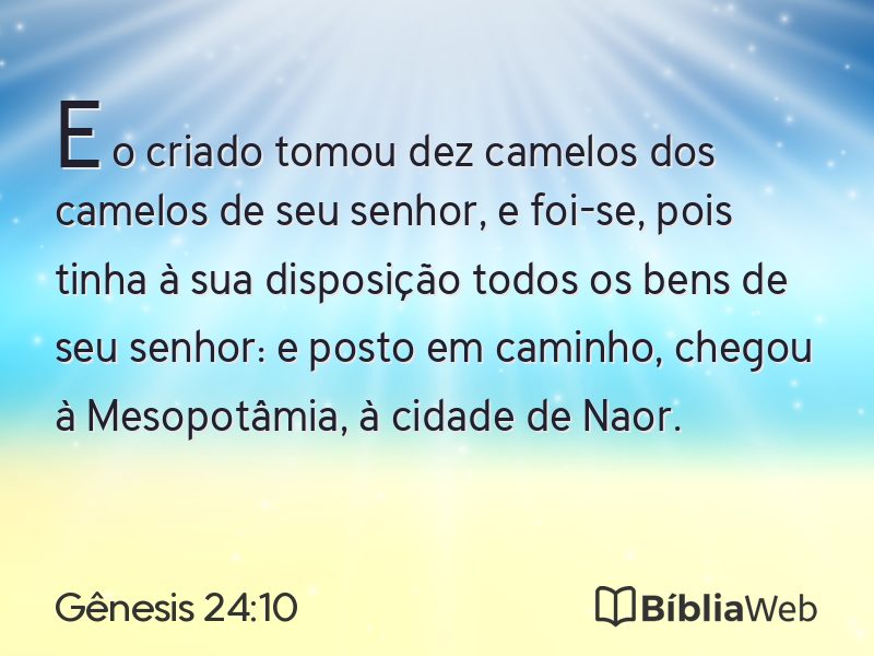 Gênesis 24:10 em imagem para compartilhar