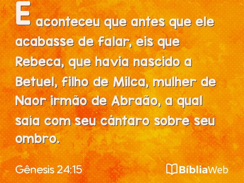 Gênesis 24:15 em imagem para compartilhar