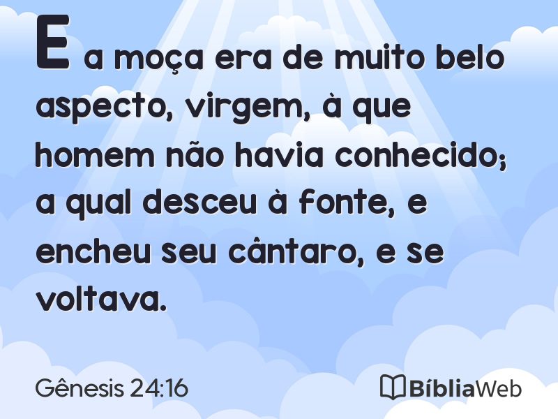 Gênesis 24:16 em imagem para compartilhar