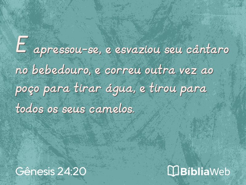 Gênesis 24:20 em imagem para compartilhar