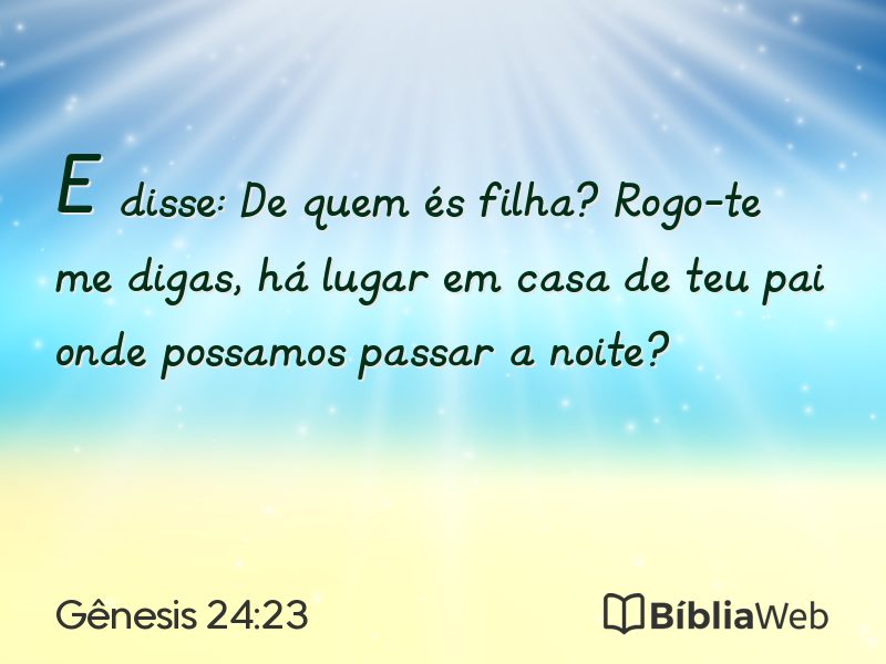 Gênesis 24:23 em imagem para compartilhar