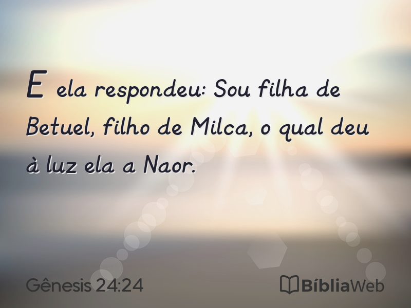 Gênesis 24:24 em imagem para compartilhar