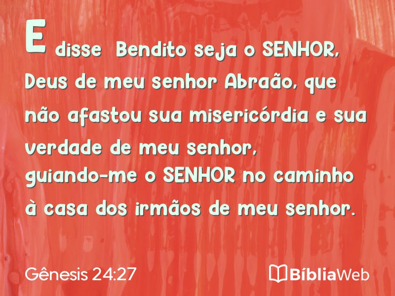 Gênesis 24:27 em imagem para compartilhar