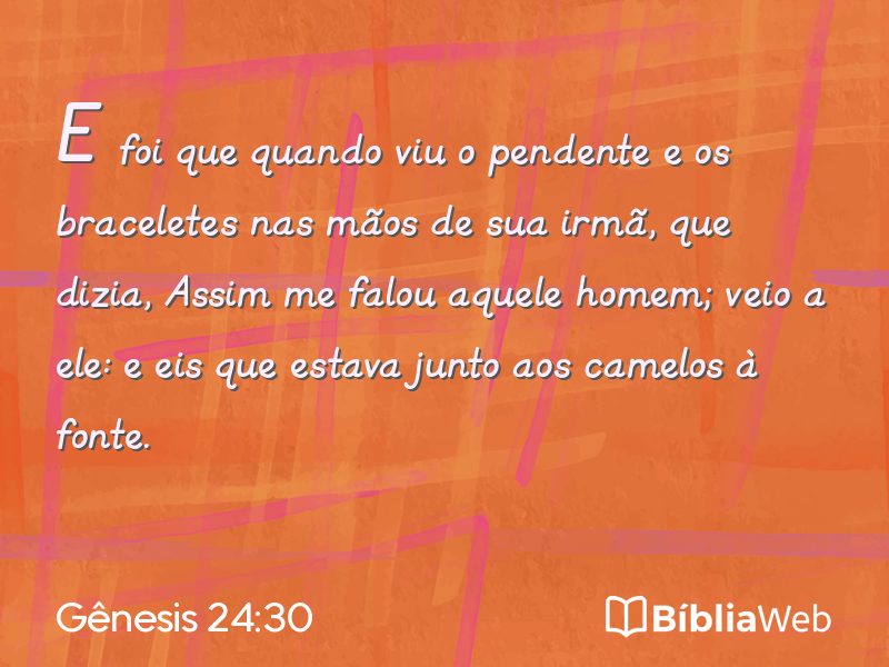 Gênesis 24:30 em imagem para compartilhar