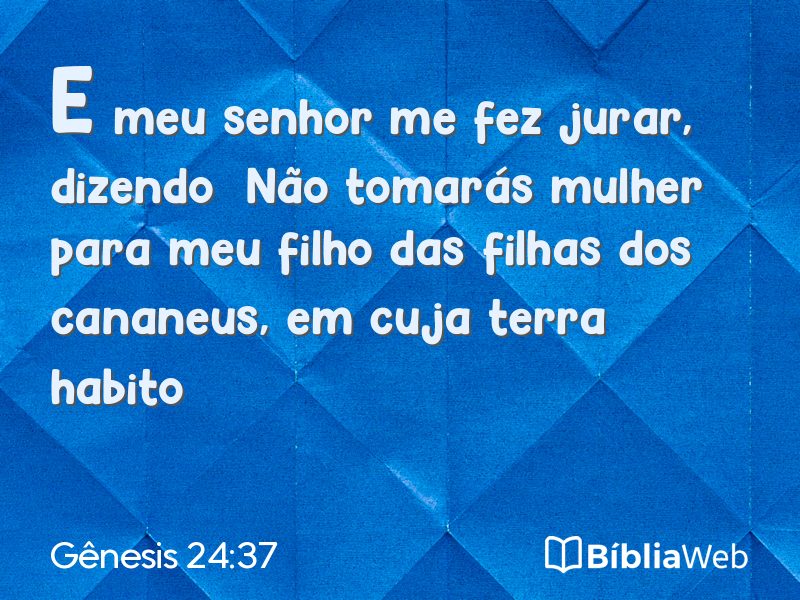 Gênesis 24:37 em imagem para compartilhar