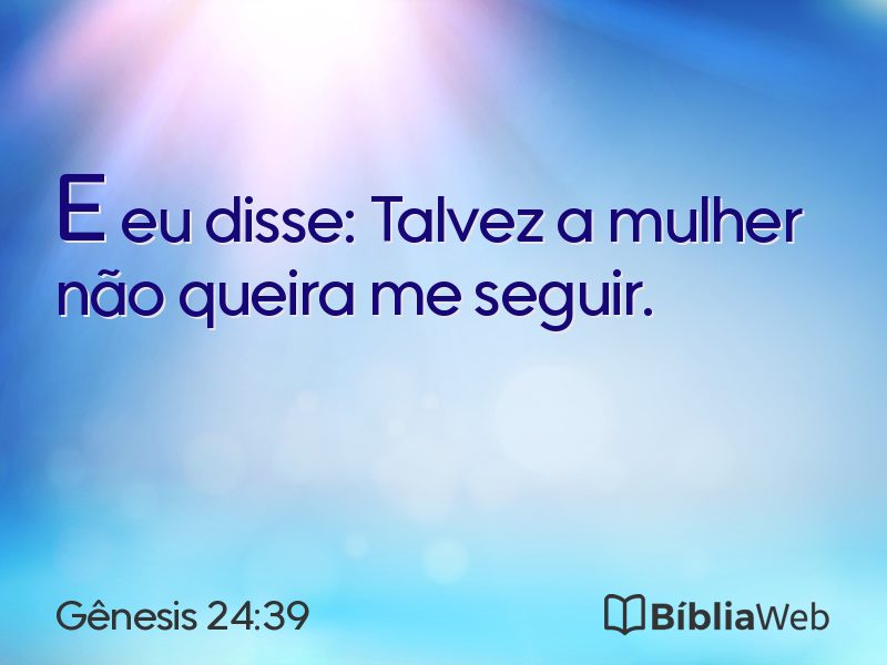 Gênesis 24:39 em imagem para compartilhar