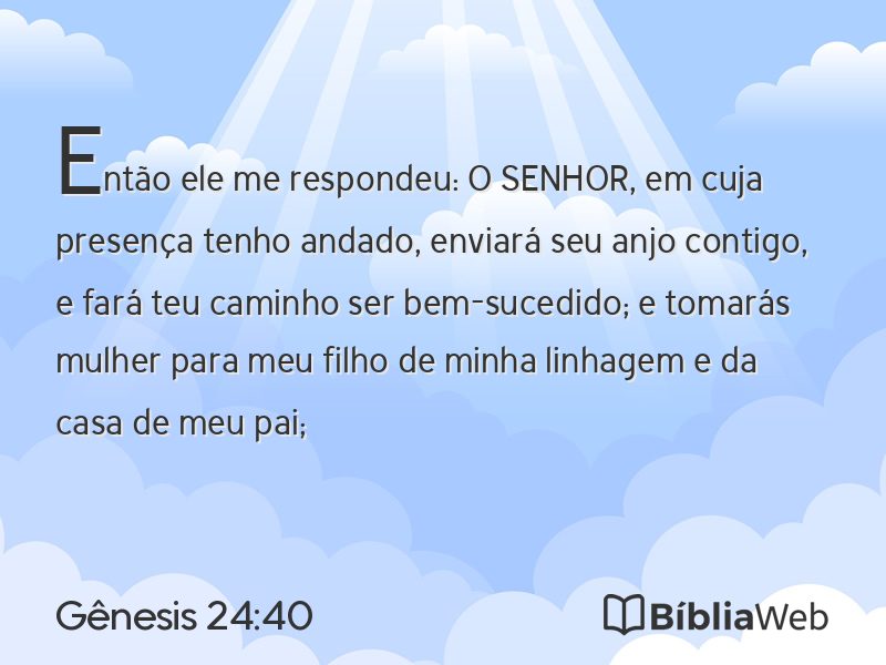 Gênesis 24:40 em imagem para compartilhar